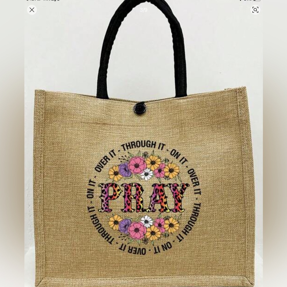 New without Tags Print Tote Bag with Closure
